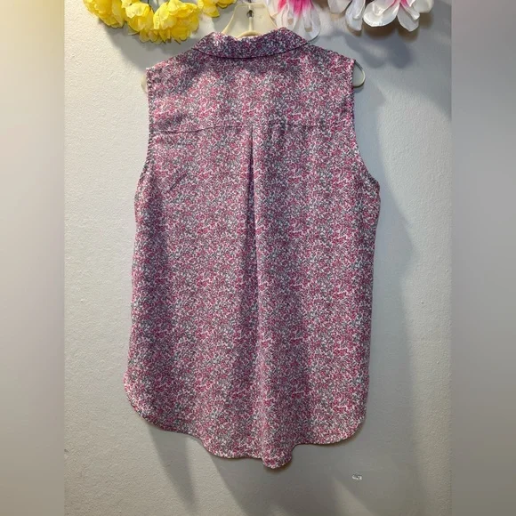 H&M Pink Floral Sleeveless Button-Down Shirt - Picture 8 of 11